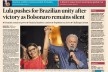 Manchetes de jornais brasileiros e estrangeiros no dia 2 de janeiro de 2023 destacam a posse de Lula ocorrida no dia anterior<br />Imagem divulgação  [Financial Times]