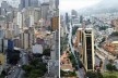 À esquerda, São Paulo; à direita, Bogotá<br />Fotos Thomas Massin e Peter Lievand  [livro "Conquistar a Rua! Compartilhar sem Dividir"]