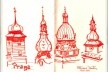 Topos de Praga, República Tcheca<br />Desenho de Petterson Dantas 