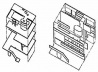 Axonométricas dos esquemas planares da Villa Stein, propostas por B. Hoesli. Fonte: HOESLI, Bernard. Transparence reele et virtuelle