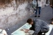 Desenhista de rua, Itália, 1998<br />Fotos Angela Moreira 