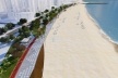 Visão geral do parque Beira-mar e calçadão proposto na faixa de engorda da praia