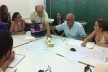 Oficina de Modelos, 11 de fevereiro, professores discutem modelo preliminar desenvolvido por alunos<br />Foto Abilio Guerra 