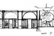 Louis Kahn, croqui da elevação, Fleisher House, Elkins Park, 1959. Projeto não construído [The Architectural Archives of the University of Pennsylvania]