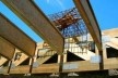 Detalhe da estrutura de madeira durante a montagem
  	  	 <br />Imagem do autor do projeto 