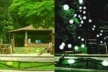 Esférica. Esferas, de dia e à noite, sobre o platô intermediário do parque