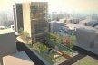 Vista aérea da nova praça<br />Imagem do escritório  [Andrade Morettin Arquitetos Associados]