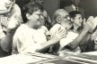 Luiza Erundina e Paulo Freire participando do Ato contra a censura nas escolas, c.1989<br />Foto divulgação  [Memorial virtual Paulo Freire]