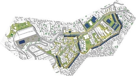 Mapa de propostas para área exemplar<br />Imagem do autor do projeto 