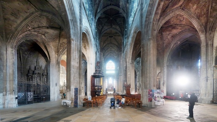 Catedral de Saint-Michel, Carcassonne, França<br />Foto Victor Hugo Mori 