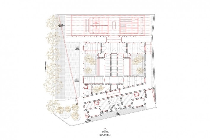 El Roser Social Centre in Reus, floor plan, Tarragona, Spain, 2022. Architects Josep Ferrando, David Recio, Xavi Gallego (authors) / Josep Ferrando Architecture and Gallego Arquitectura<br />Imagen divulgación/disclosure image  [Ferrando Architecture/Gallego Arquitectura]