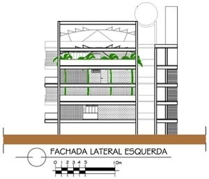 Fachada lateral<br />Imagem do autor do projeto 