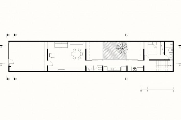 Vila Matilde's House, ground floor plan. Terra e Tuma architects