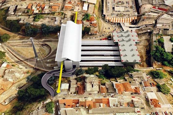 Recuperação da Estação da Lapa e Shopping Center, perspectiva do conjunto. Arquiteto João Filgueiras Lima, Lelé<br />Imagem divulgação 
