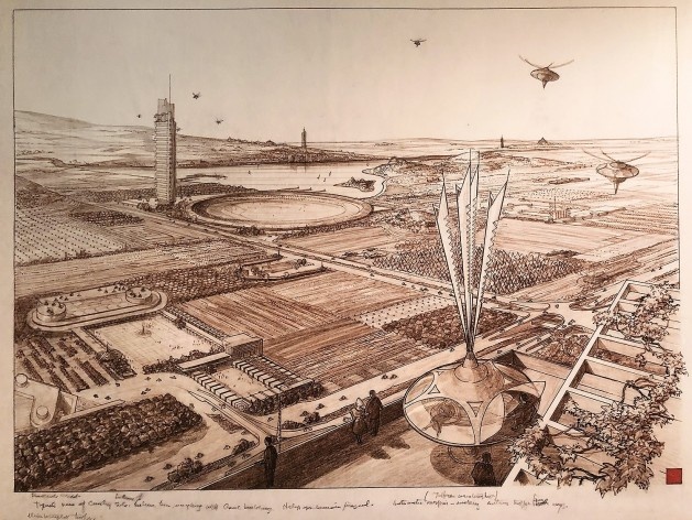 Broadacre City, Frank Lloyd Wright, mostra “The Human Insect: Antenna Architectures 1887-2017”<br />Foto Ana Tagliari / Wilson Florio, 2018 