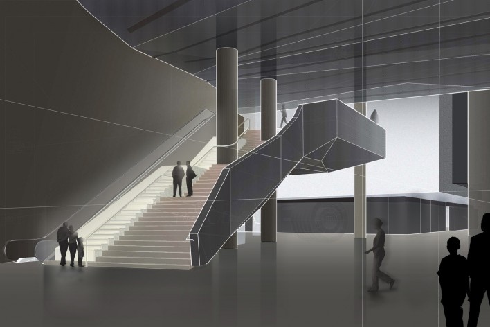 The 9/11 Memorial Museum, New York. Rendering of the "Ribbon"<br />Davis Brody Bond Architects and Planners 