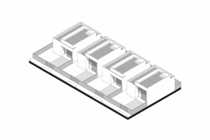 Casas Populares Paudalho, perspectiva isométrica, Paudalho PE Brasil, 2021. Arquiteto Edson Muniz (autor) / NEBR Arquitetura<br />Imagem divulgação  [NEBR Arquitetura]