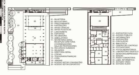 Planta baixa detalhada nível 0,00m e +4,35m<br />Imagem dos autores do projeto 