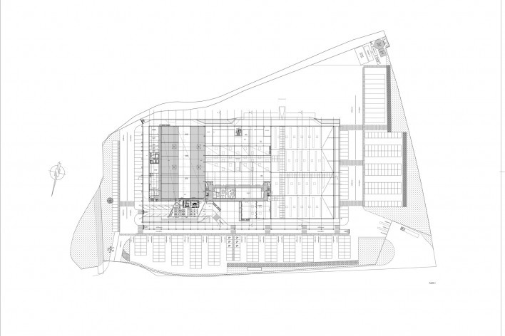 Mercabarna-Flor, planta primero piso, Barcelona. WMA - Willy Müller Architects<br />Diseño de los autores del proyecto 