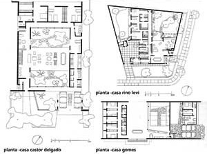 Plantas – casa Castor Delgado Perez (1958), casa do arquiteto (1944) e casa Gomes (1962), arquiteto Rino Levi<br />Imagem dos autores do projeto 