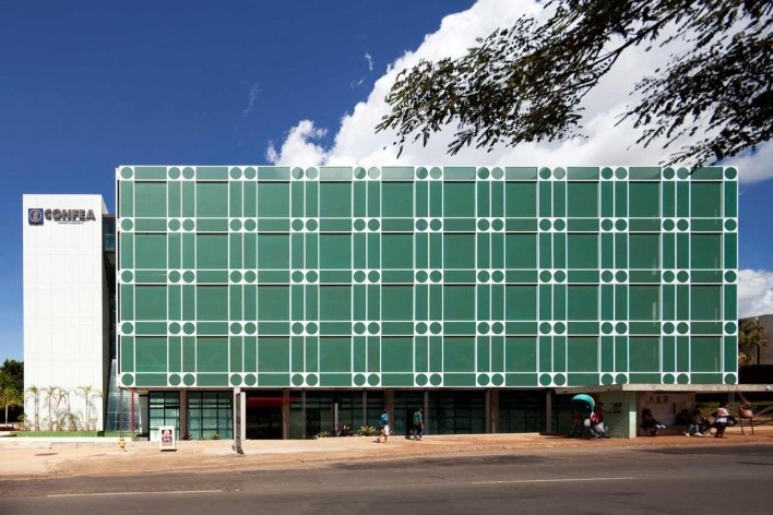Edifício Sede do Confea, Brasília DF. Pedro Paulo de Melo Saraiva Arquitetos Associados<br />Foto Leonardo Finotti 