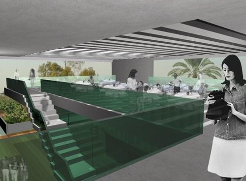 Vista interna do restaurante<br />Imagem do autor do projeto 