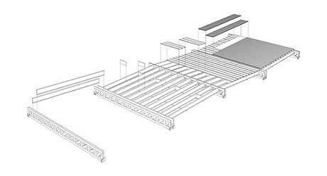 Perspectiva com elementos construtivos da cobertura e estrutura de madeira<br />Imagem do autor do projeto 