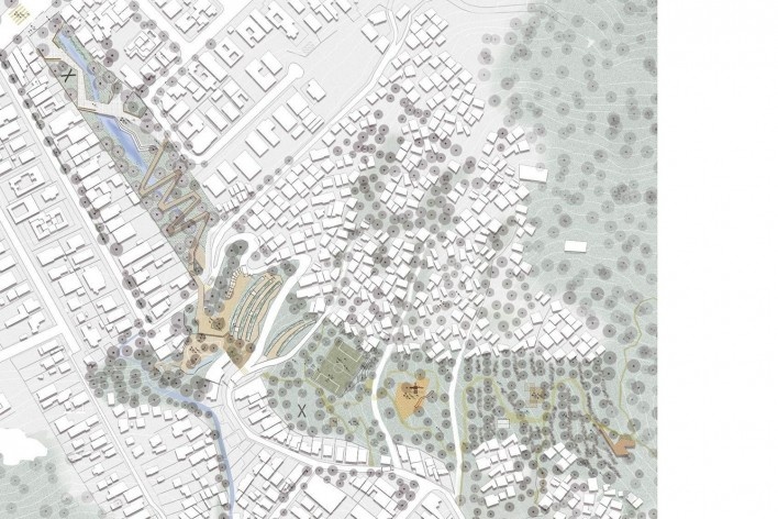 Armadura da paisagem. Infraestrutura verde nas encostas do Morro da Formiga, masterplan, Rio de Janeiro RJ Brasil, 2021. Arquiteta Larissa de Paula Scheuer<br />Elaboração Larissa de Paula Scheuer 