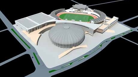Vista geral do Conjunto Esportivo “Constâncio Vaz Guimarães”<br />Imagem dos autores do projeto 
