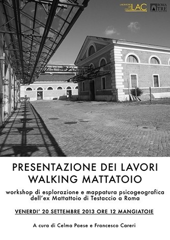 Convite da exposição de finalização do workshop Walking Mattatoio<br />Imagem divulgação 
