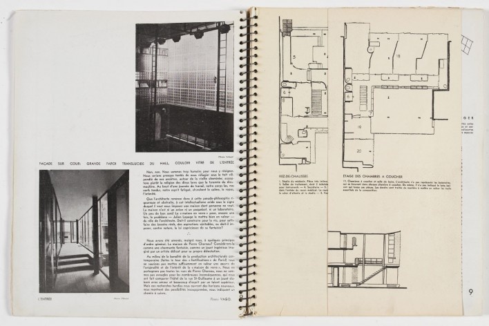 Maison de Verre publicada na revista L’Architecture d’Aujourd’Hui, n. 9, 1933, p. 8 e encarte com desenhos<br />Imagem divulgação 