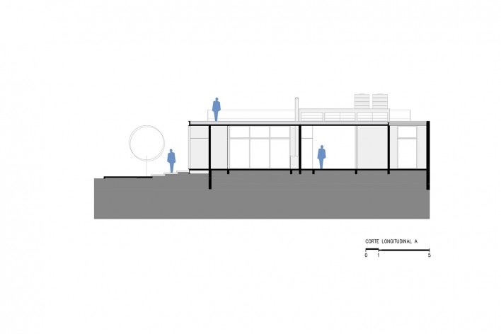 Residência Porto Madero, corte AA, Presidente Prudente SP Brasil, 2022. Arquiteta Cristiana Pasquini / grupoDEArquitetura<br />Imagem divulgação  [grupoDEArquitetura]