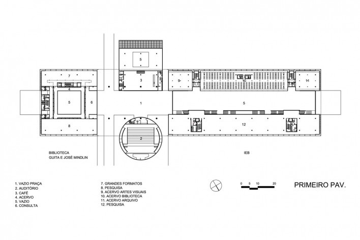 Planta primeiro pavimento - Biblioteca Brasiliana USP