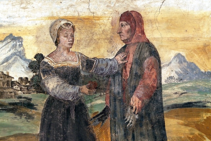 Laura di Sade e Francesco Petrarca, detalhe (c. 14-19)<br />Autor anônimo 