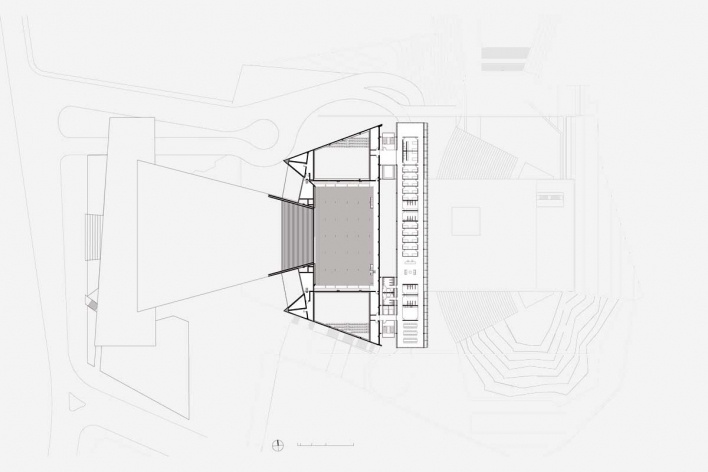 Complexo Teatro Castro Alves, planta piso D Alojamentos, Salvador, 5º lugar concurso. GrupoSP e Núcleo Arquitetura, 2010<br />Desenho escritório 