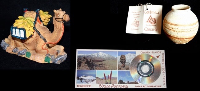 Souvenirs de Camello, Cerâmica Canaria e Video Postcard de Tenerife