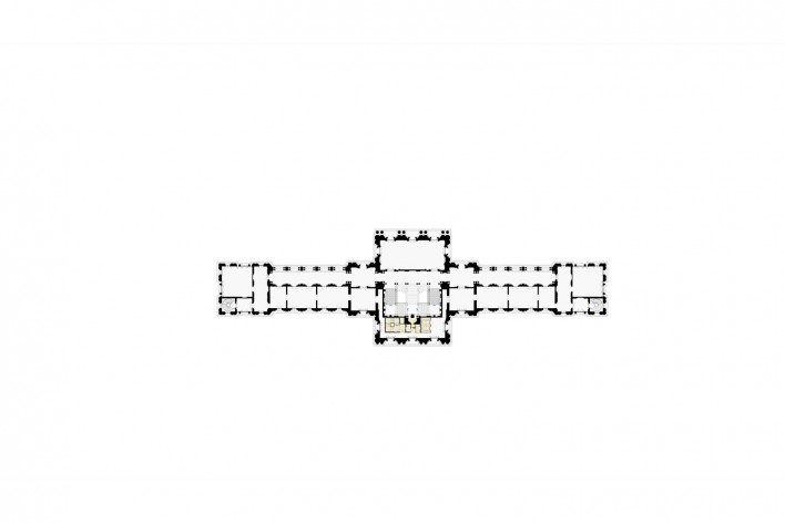 Modernization and restoration of The Ipiranga Museum, first floor plan, São Paulo SP, 2022. Architects Eduardo Ferroni and Pablo Hereñú / H+F Arquitetos<br />Imagem divulgação/disclosure image  [H+F Arquitetos]