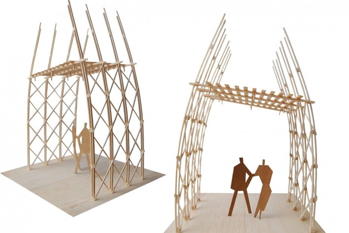 Passagem coberta em madeira: modelagem generativa por algoritmos, Campus UFRN, Natal RN Brasil, 2019. Arquitetos Alessio Perticarati Dionisi, Clodoaldo Dino de Castro e Nilberto Gomes de Sousa<br />Elaboração Alessio Perticarati Dionisi 