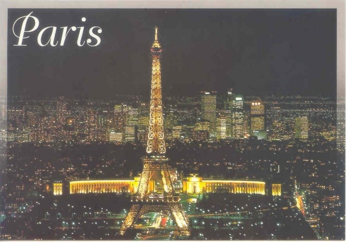 cartão postal de Paris, França