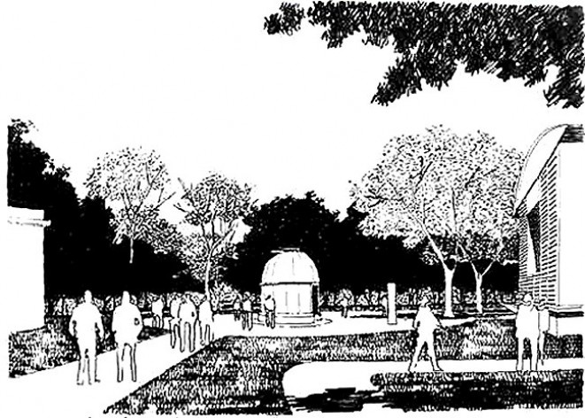 Perspectiva da proposta para a Praça das Lunetas<br />Imagem dos autores do projeto 