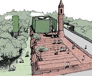 Vista da Praça Maximiliano Cremonese<br />Imagem do autor do projeto 