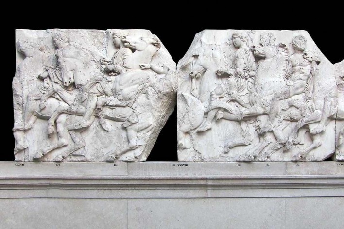 Friso do Parthenon, atribuído a Fídias, British Museum, Londres<br />Foto Victor Hugo Mori 