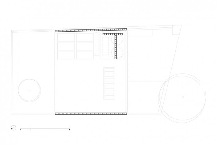 Casa Maracanã, São Paulo, upper floor plan. Terra e Tuma arquitetos associados.