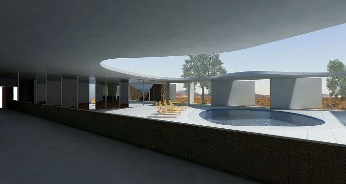 Residência Rothschild, Cesaréia, Israel, 1965, arquiteto Oscar Niemeyer<br />Modelagem tridimensional Marco Milazzo e Rômulo Almagro 