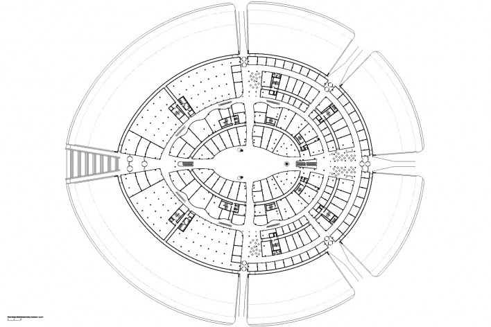 Floor plan level 1.“The Khan Shatyr Entertainment Centre”, Astana, Kazakhstan, 2006–2010. Foster+Partners