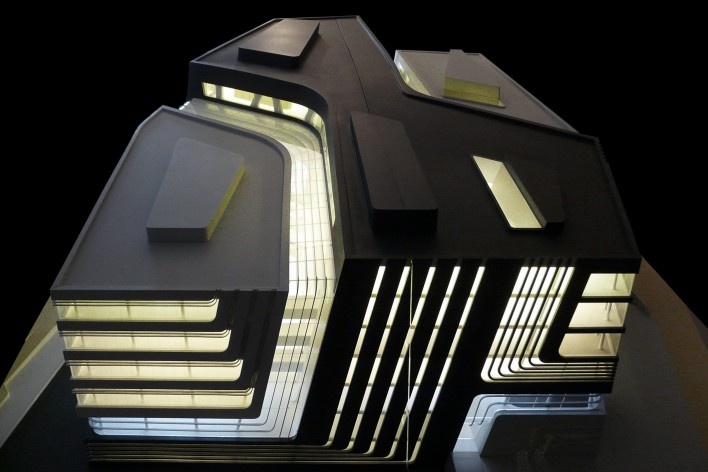 Library and Learning Centre, University of Economics & Business Vienna, model. Zaha Hadid Architects [Foto divulgação]