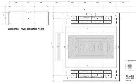 Plantado Ginásio - planta nível 4.00<br />Imagem do autor do projeto 