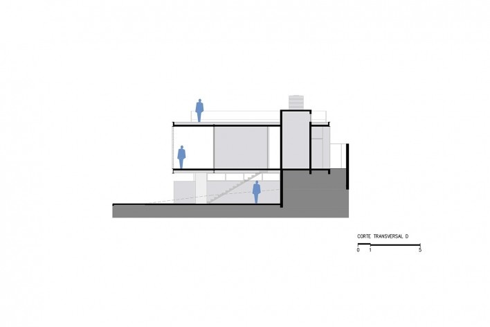 Residência Porto Madero, corte DD, Presidente Prudente SP Brasil, 2022. Arquiteta Cristiana Pasquini / grupoDEArquitetura<br />Imagem divulgação  [grupoDEArquitetura]