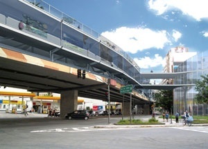 Vista da Praça Candido<br />Imagens dos autores do projeto 