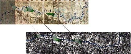 Mappa topográphico do Município de São Paulo SARA BRASIL - ano de 1930; mapa topográfico do Município de São Paulo GEGRAN - ano de 1980<br />Imagem do autor do projeto 